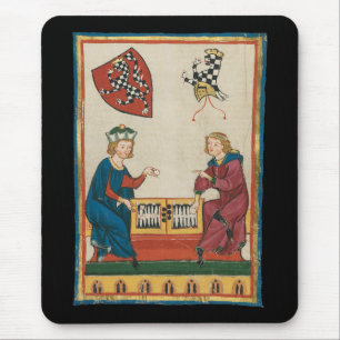 Backgammon Game, 14th Century Mediaeval Art Mouse Mat
