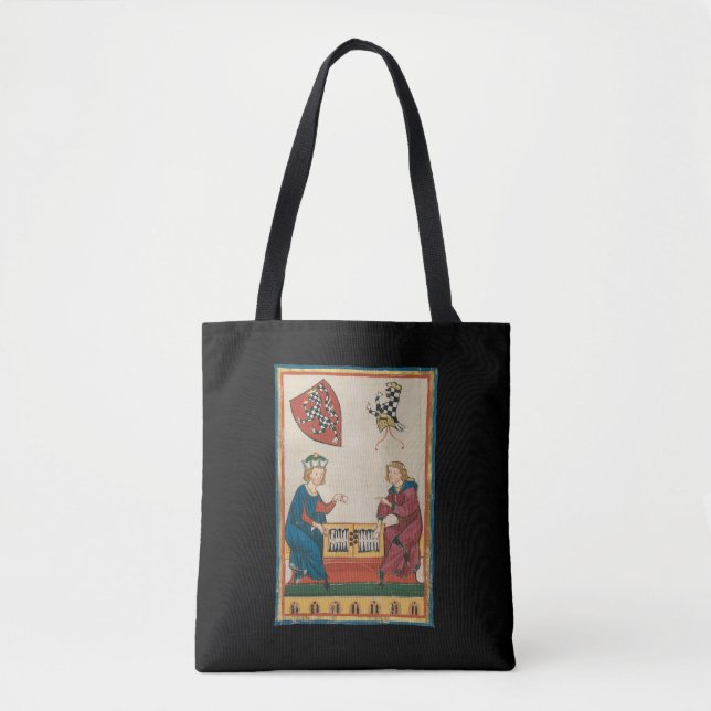 Backgammon Game, 14th Century Mediaeval Art Tote Bag (Front)