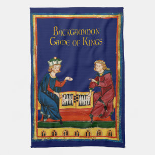 Backgammon Game of Kings Tea Towel