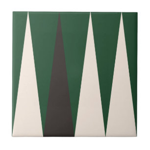 Backgammon Geometric Pattern Green Tile