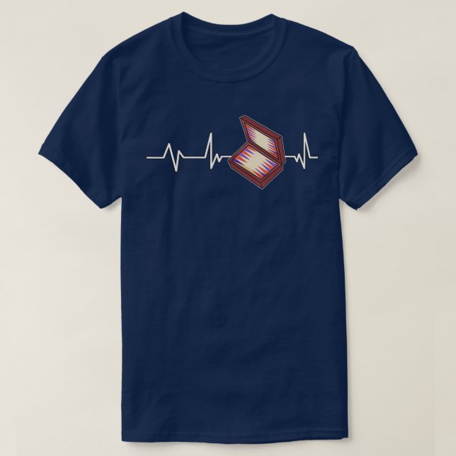 Backgammon Heartbeat Backgammon Gift Backgammon  T-Shirt (Design Front)