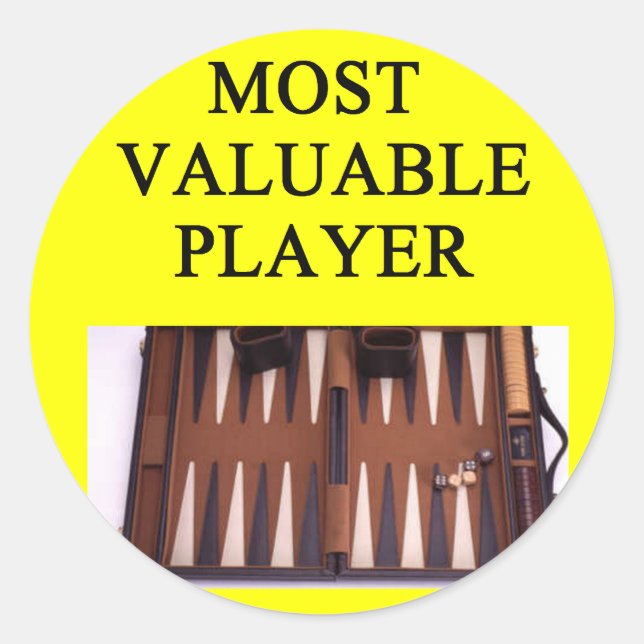 BACKGAMMON most valuable player Classic Round Sticker (Front)
