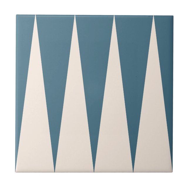 Backgammon Pattern Blue Tile (Front)