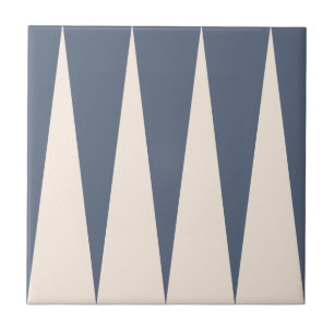 Backgammon Pattern Blue Tile