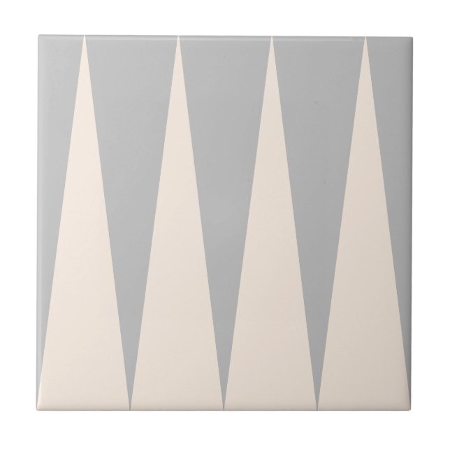 Backgammon Pattern Grey Tile (Front)