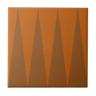Backgammon Pattern Rust Orange  Tile