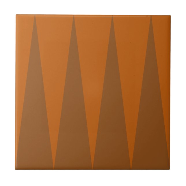 Backgammon Pattern Rust Orange  Tile (Front)