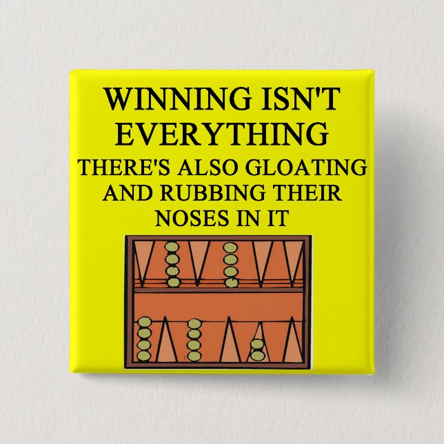 BACKGAMMOn player 15 Cm Square Badge (Front)