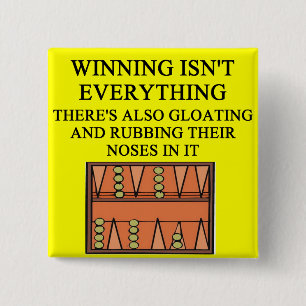 BACKGAMMOn player 15 Cm Square Badge