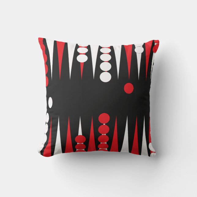 Backgammon Player Board Game Graphic Print Cushion (Front)
