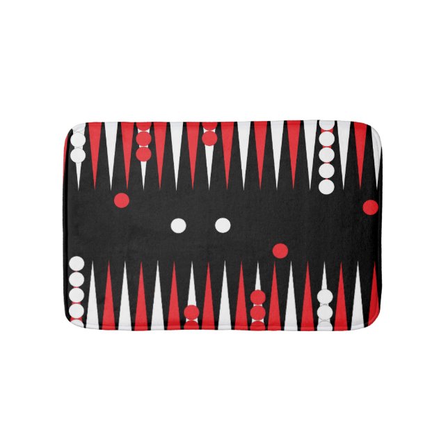 Backgammon Player Fun Board Game Print Bath Mat (Front)