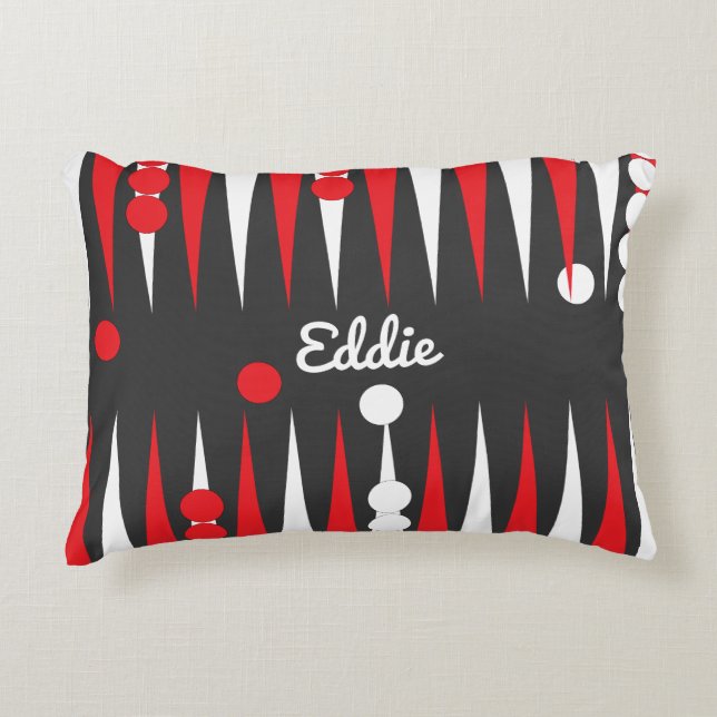 Backgammon Player Personalised Decorative Cushion (Front)
