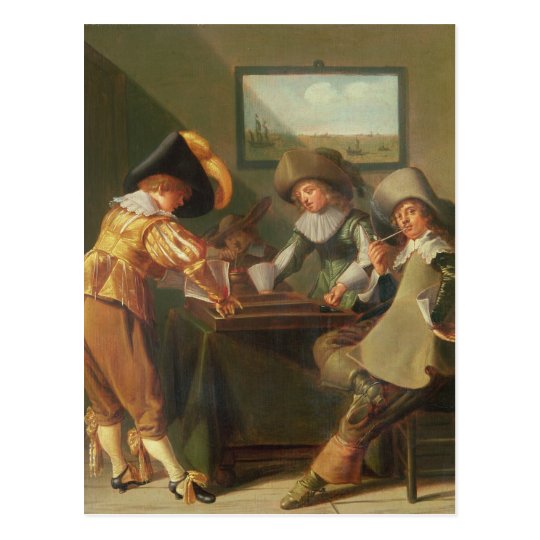 Backgammon Players, 17th century Postcard
