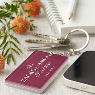 Backgammon Social Club Red Key Ring