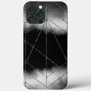 Background-abstract-black-silver- iPhone 13 Pro Max Case