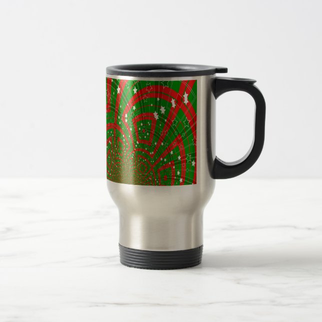 background abstract christmas pattern travel mug (Right)