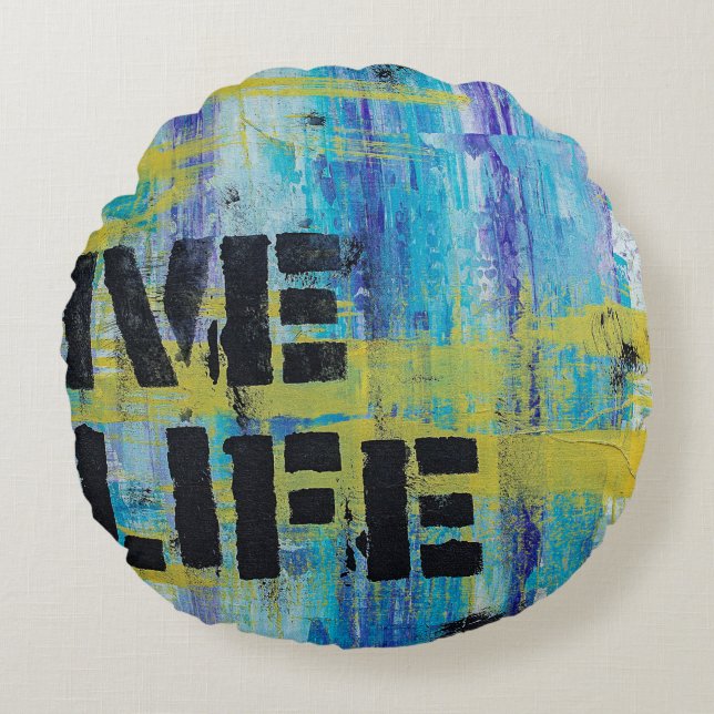 Background abstract graffiti round cushion (Front)