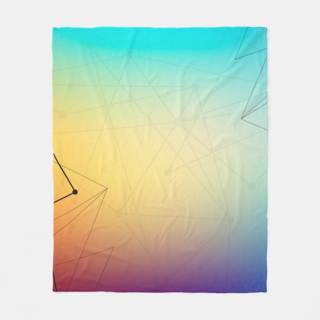 Background abstract line fleece blanket (Front)