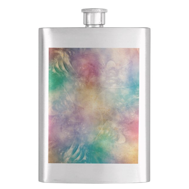 Background Antique Apophysis Fractals I Hip Flask (Front)