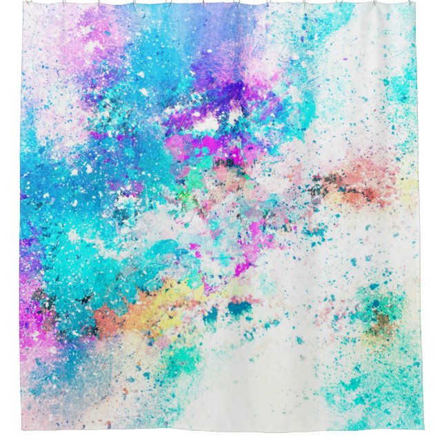 Background art abstract watercolor shower curtain (Front)