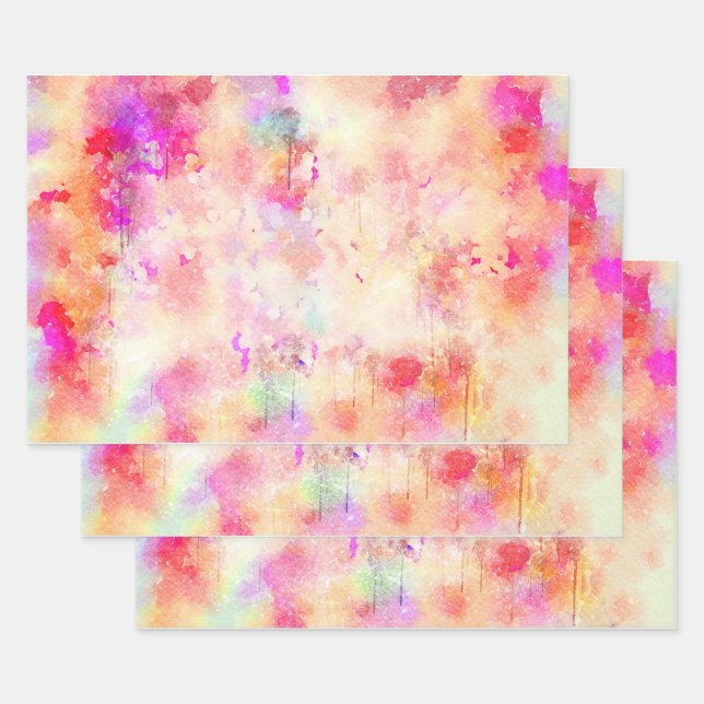 Background Art Abstract Wrapping Paper Sheet (Set)