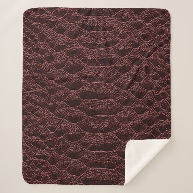 background - brown reptile leather texture - Croco Sherpa Blanket (Front)