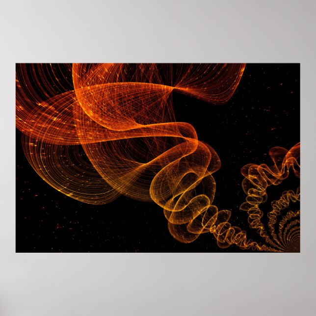 Background circles fractal template poster (Front)