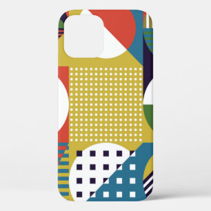 Background collected from geometric shapes in a si iPhone 12 case