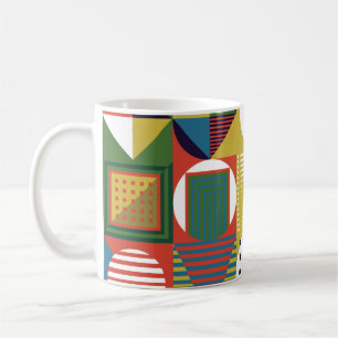 Background collected from geometric shapes in a si coffee mug