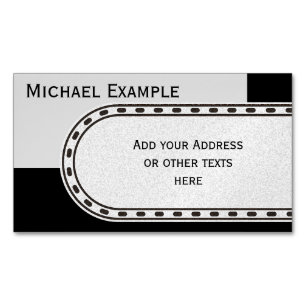 Background Colour Blocking - grey black Magnetic Business Card