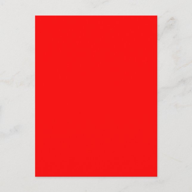 Background colour solid red create your own custom postcard (Front)