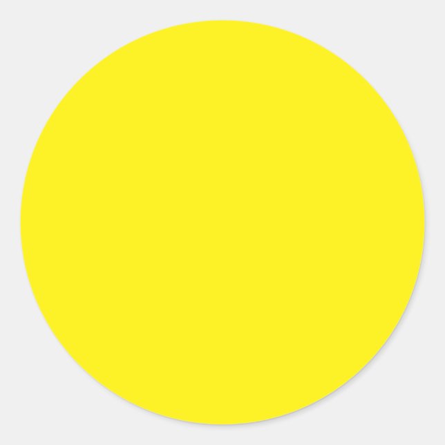 Background Colour - Yellow Classic Round Sticker (Front)