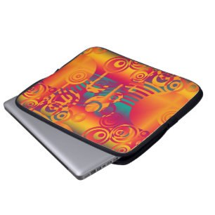 Background Composing - Modern Colourful Circle Laptop Sleeve