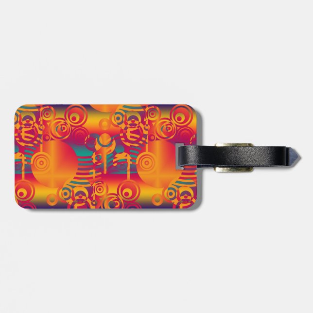 Background Composing - Modern Colourful Circle Luggage Tag (Back Horizontal)