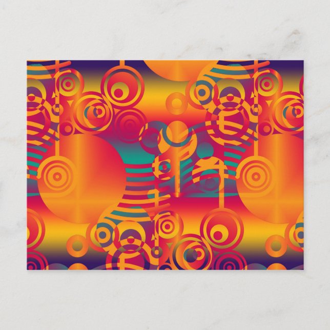 Background Composing - Modern Colourful Circle Postcard (Front)
