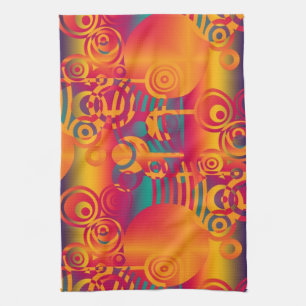 Background Composing - Modern Colourful Circle Tea Towel