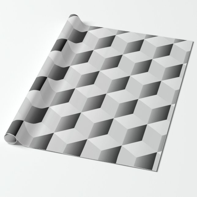 Background cube design isometric wrapping paper (Unrolled)