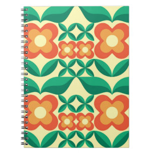Background design - flowers and leaves. Nature orn Notebook