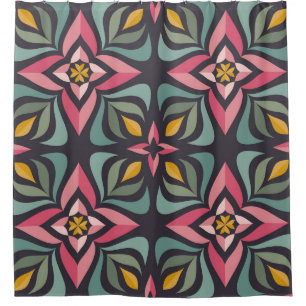 Background design - flowers and leaves. Nature orn Shower Curtain