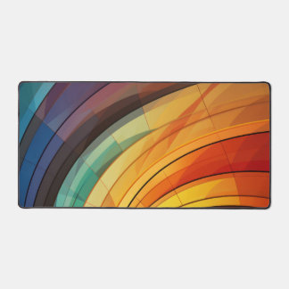 Background design in rainbow colours desk mat