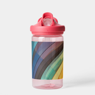 Background design in rainbow colours water bottle
