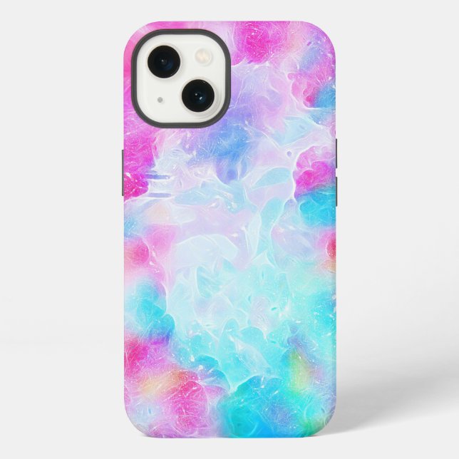 Background-drips-fluid-colourful iPhone Case (Back)