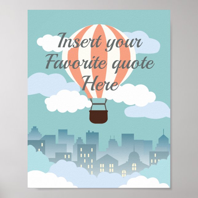 Background for quotes with hot air balloon element poster (Front)