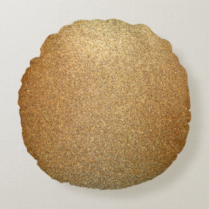 Background gold cute texture round cushion