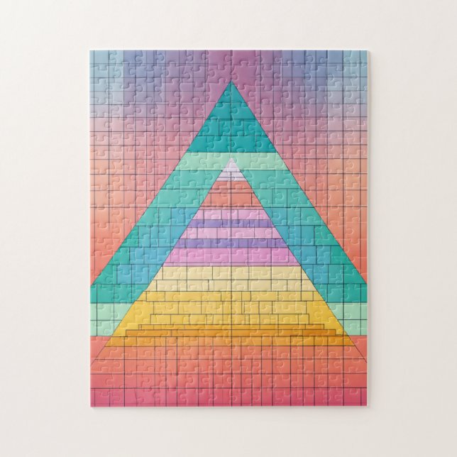 Background graph pyramid, split in 5 rows, each ro jigsaw puzzle (Vertical)