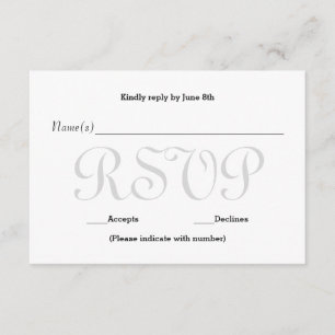 Background Grey Typo- RSVP Reception Response Card