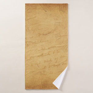 Background image flower writing bath towel
