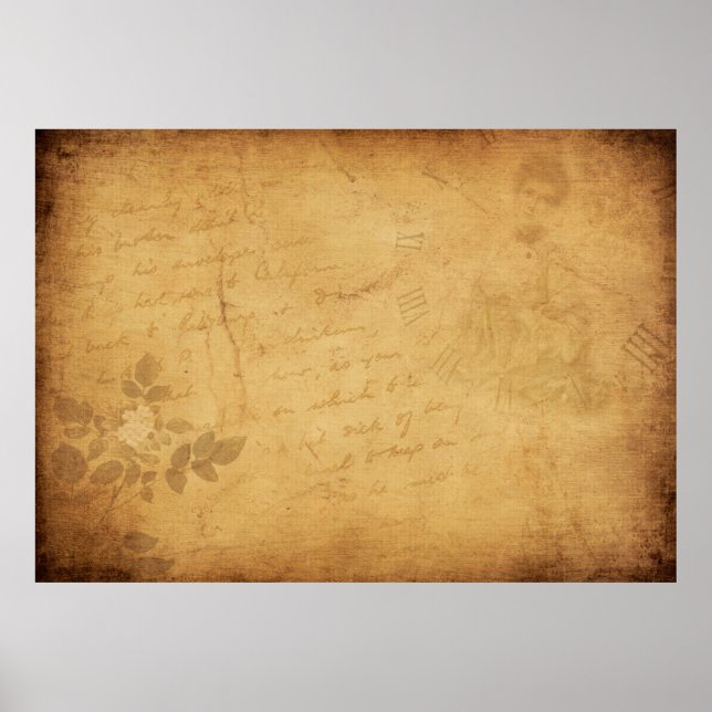 Background image flower writing poster (Front)