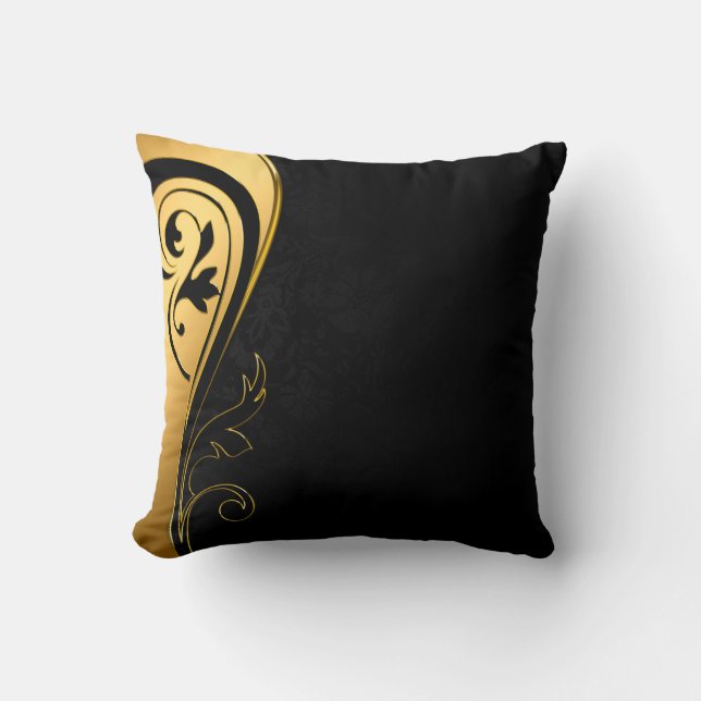 Background image gold frame floral cushion (Front)