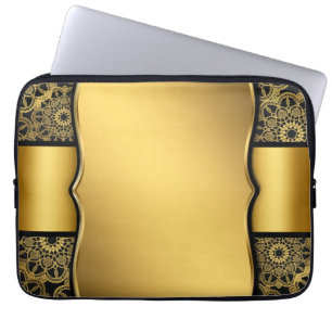 Background Image Gold Frame Laptop Sleeve